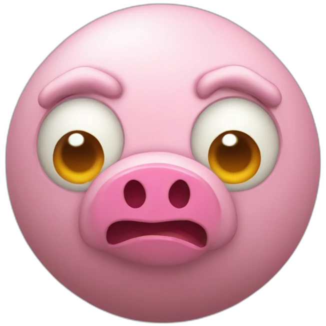 3d sphere with a cartoon Piglin skin texture with big childish eyes emoji