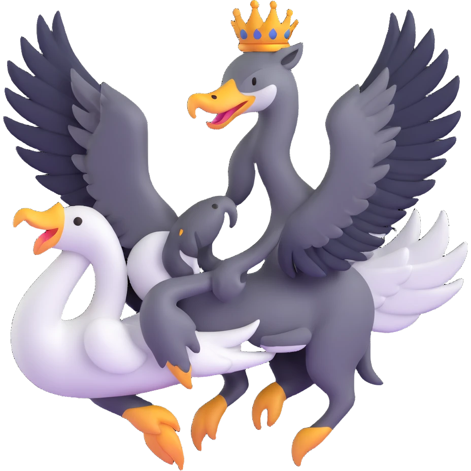 wolf with swan wings emoji