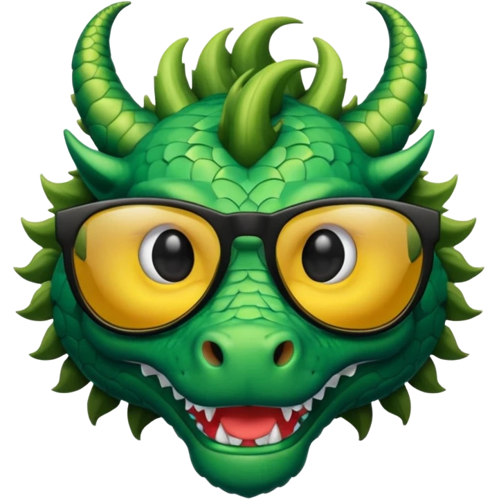 Un dragón con LENTES DE SOL CABELLO COLOCHO Y CON FLOW emoji
