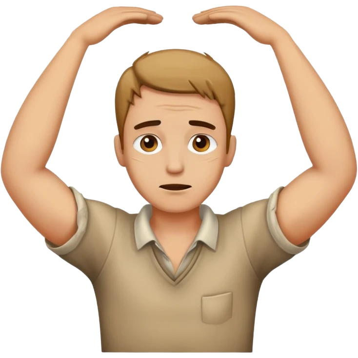 Man with hands around his neck emoji