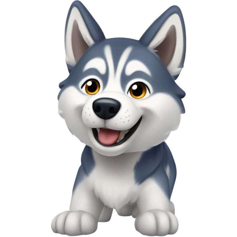 Husky playing in snow emoji