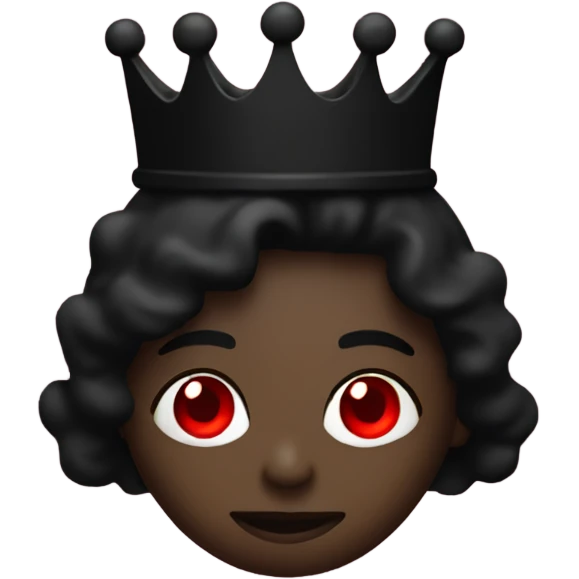 All black silhouette with black crown and red eyes emoji