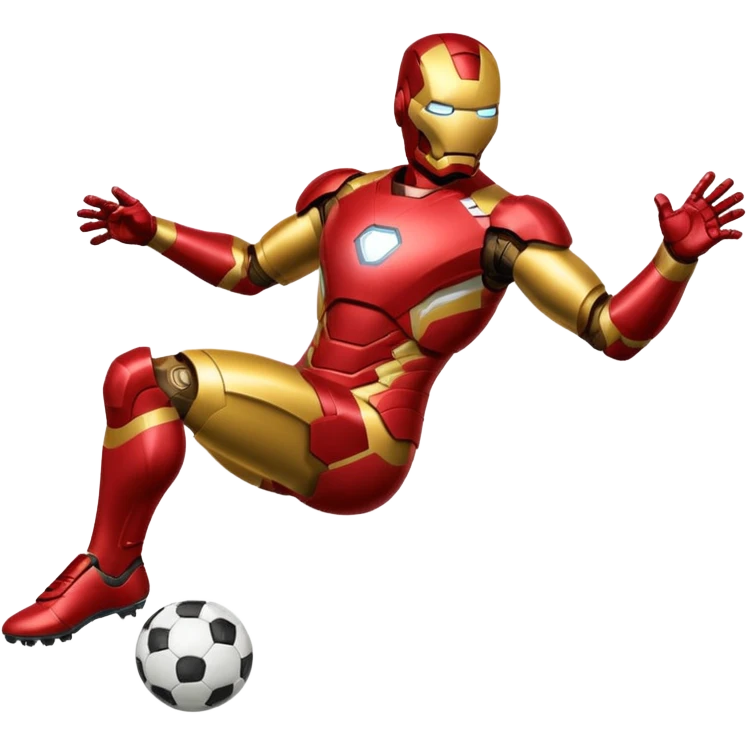Iron man scoring a goal emoji