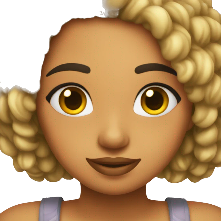 Chica rulos  emoji