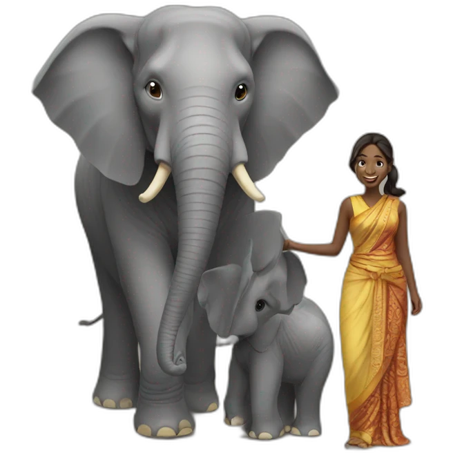 a guy with his wife on an elephant  emoji