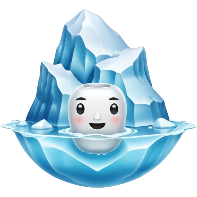 A 3D iceberg in Apple Memoji style
 emoji