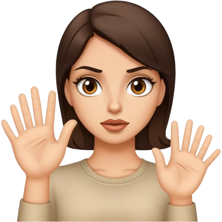 sassy brunette rolling her eyes and saying sure sarcastically emoji