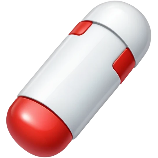 a red and white pill emoji