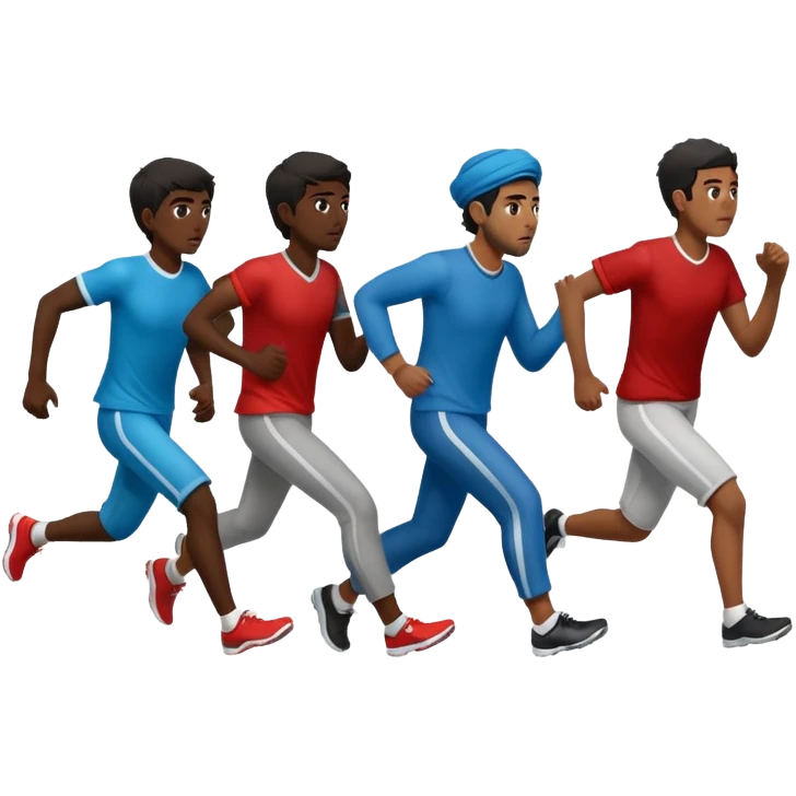 убегающие иранцы, в полный рост, в профиль emoji