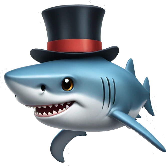 Shark with a top hat emoji