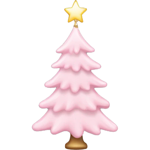 Light Pink Christmas tree with ornaments  emoji