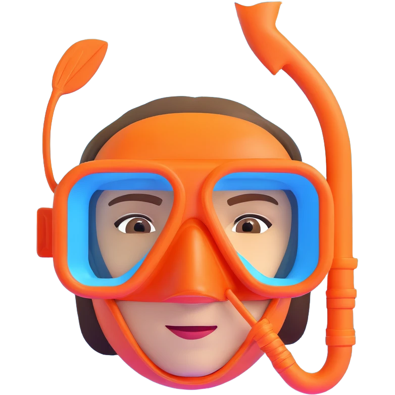 person snorkeling with mask and snorkel in blue water emoji