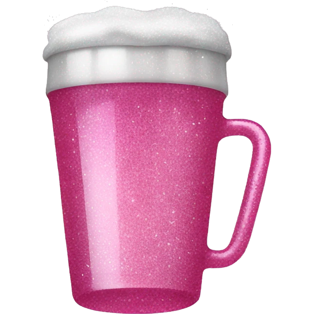 Pink plastic beer cup with glitter  emoji
