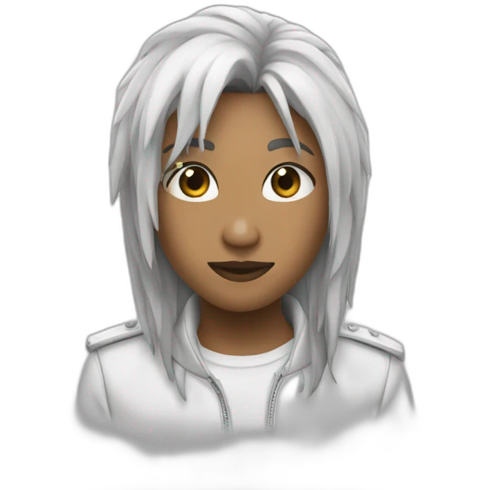 ppviche tez blanca y pelo negro emoji