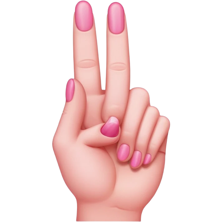 Pink middle finger emoji