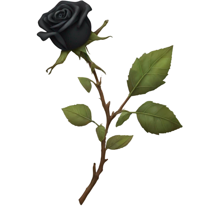 Dried out black rose emoji