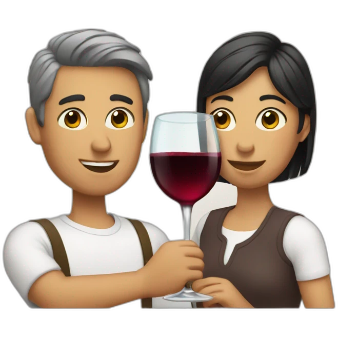 couple drinking wine emoji