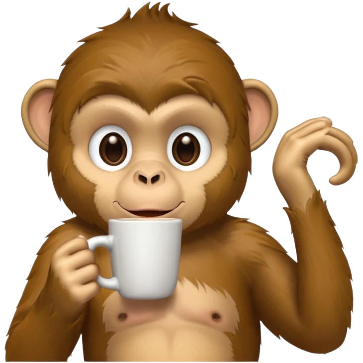 monkey sipping coffee side emoji
