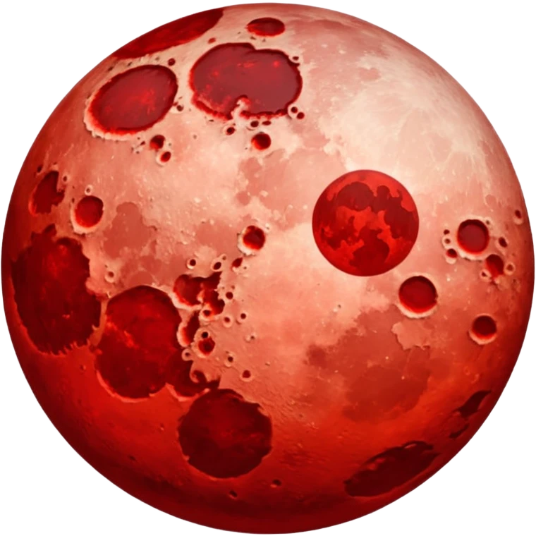 Blood moon without eyes mouth or nose emoji