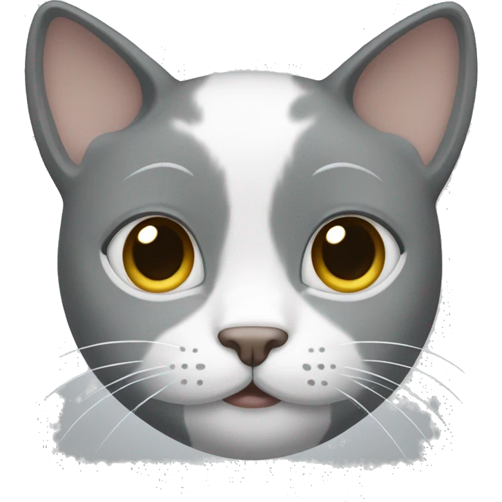 gray and white cat face  emoji
