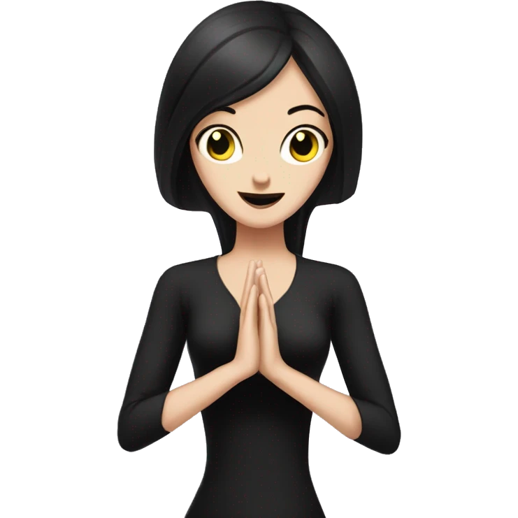 morticia yoga cute emoji