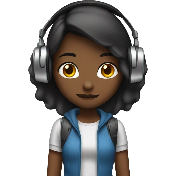 girl with headphones emoji