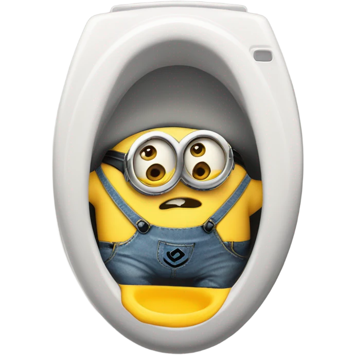 Minion hiding on toilet because he did something wrong emoji
