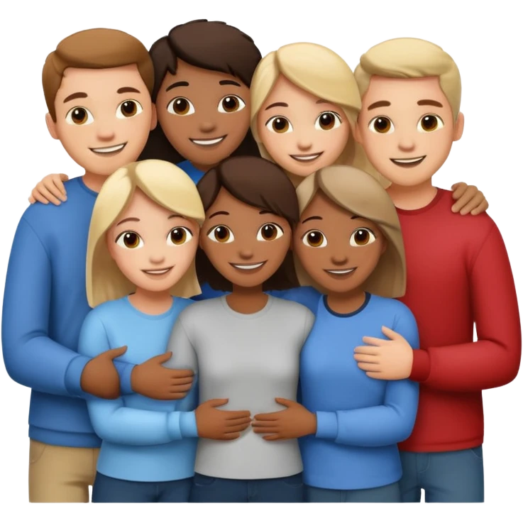 Group of friends hugging emoji