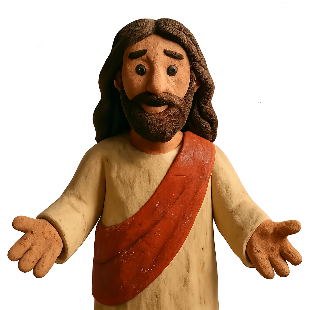 claymation style Jesus emoji
