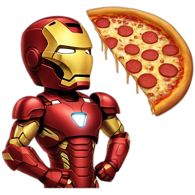 Ironman eat pizza emoji