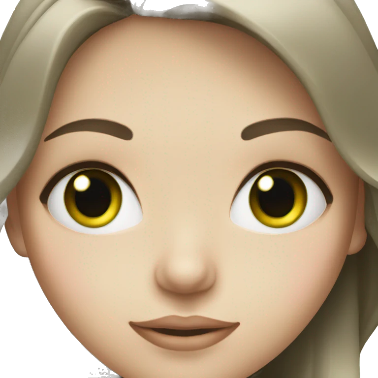 brunette girl with pale skin and green eyes emoji