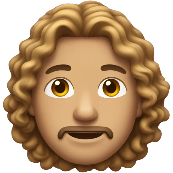 Guy with long curly hair up to shoulders emoji