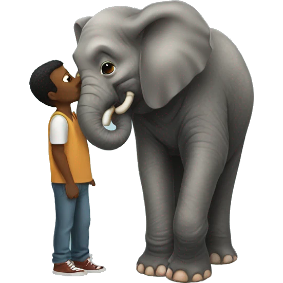 Man kissing elephant  emoji
