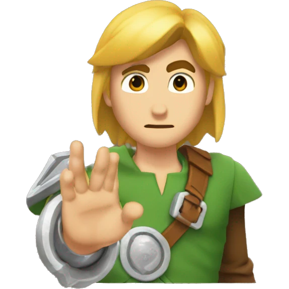Link llorando con sus manos en la cara  emoji