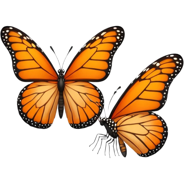 two orange butterflies  emoji