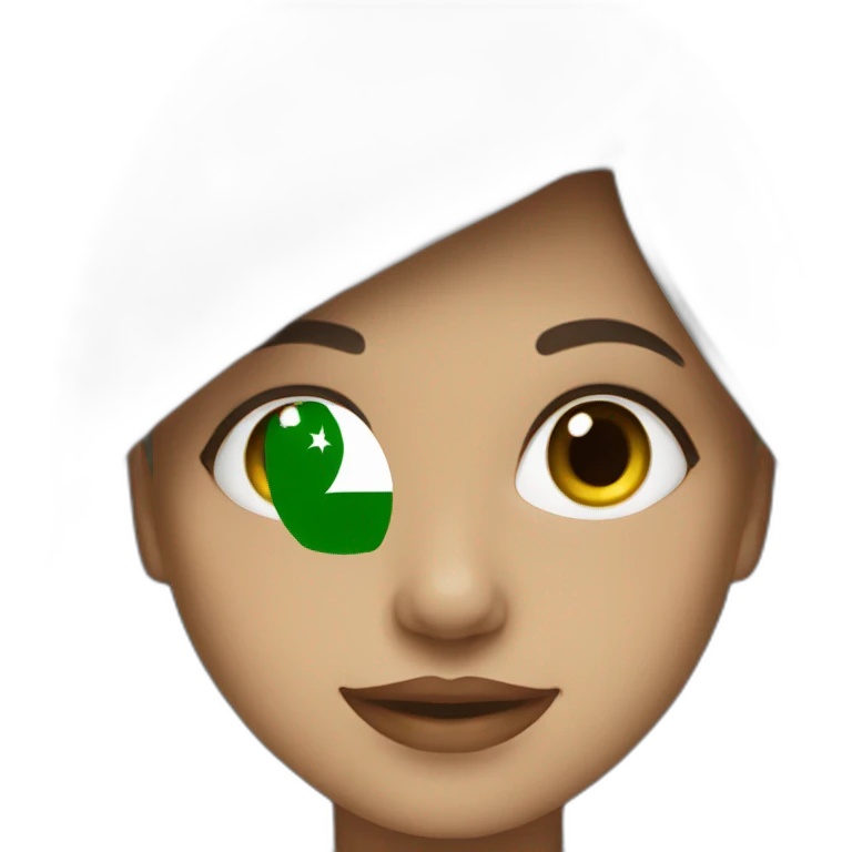 Girl with an algerian flag emoji