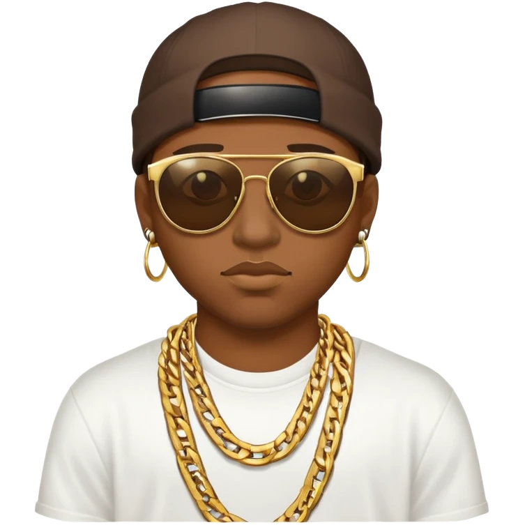 rapper with gold chains and sunglasses emoji