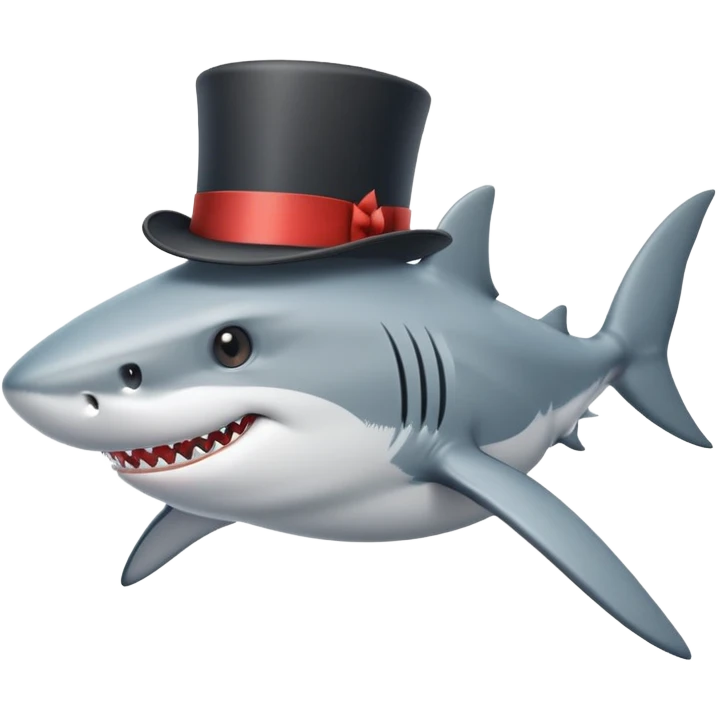 Shark with a top hat  emoji