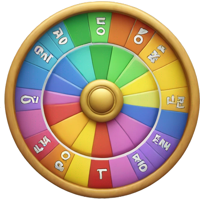 Simple wheel of fortune of 6 colors emoji