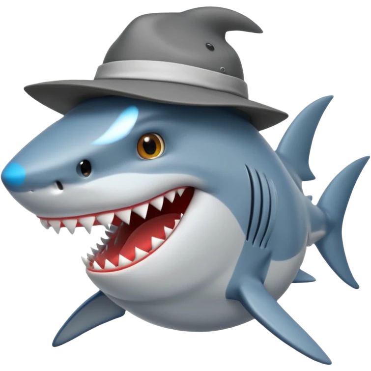 shark with a hat emoji