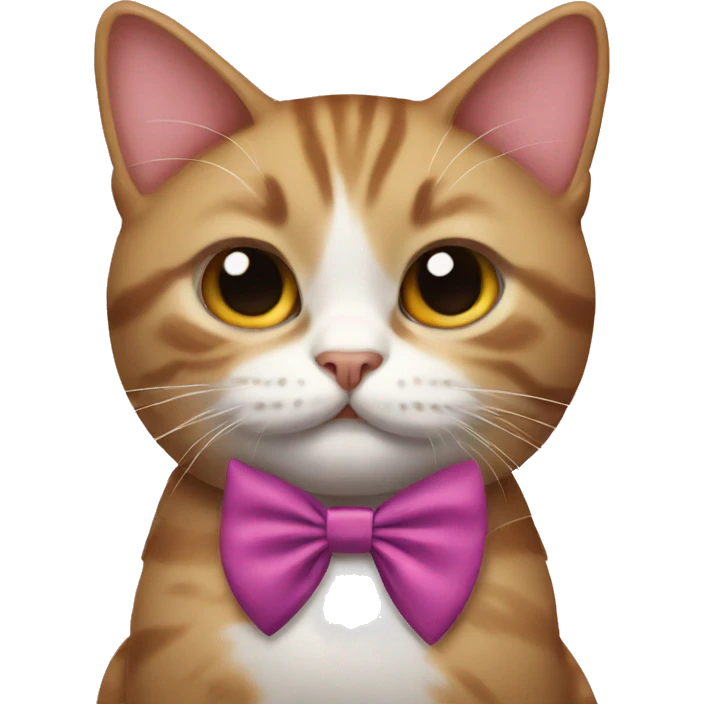 Cat wearing a bow emoji