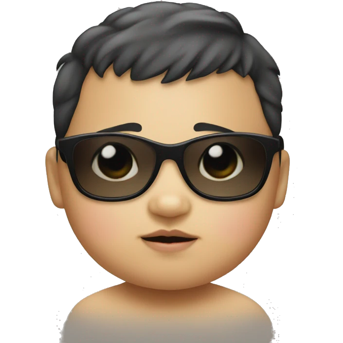 Fat Asian baby with sunglasses emoji