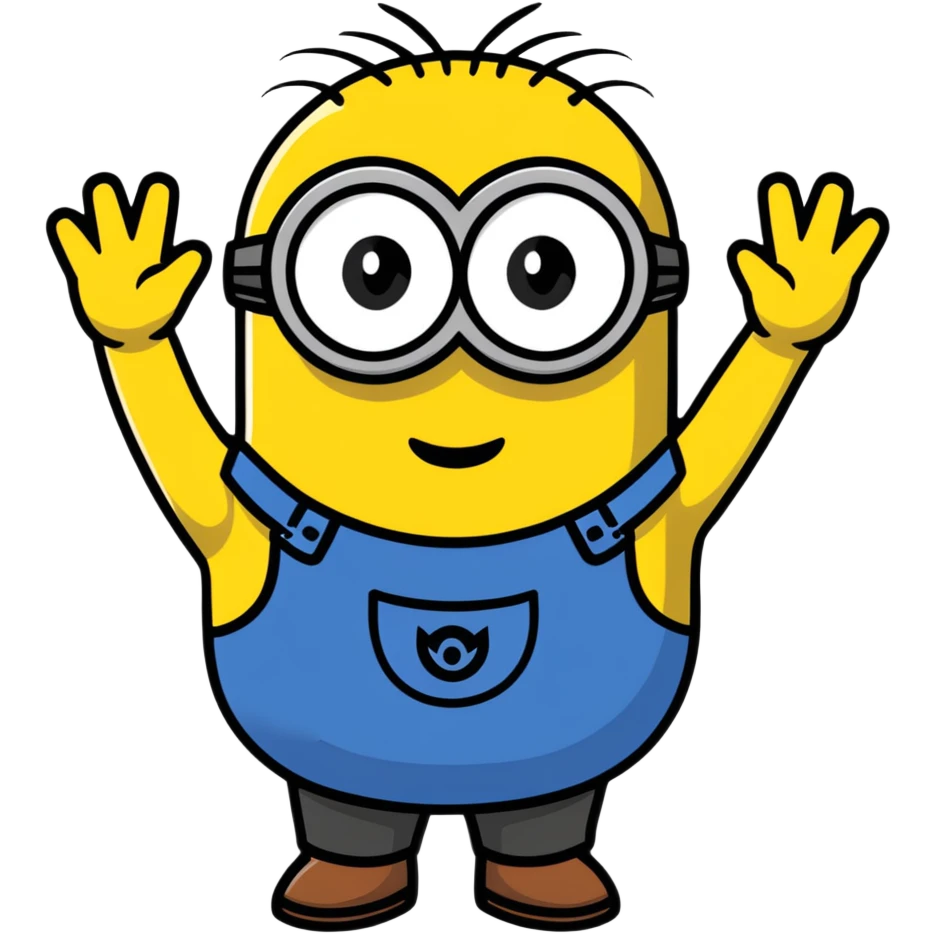Minion character waving emoji