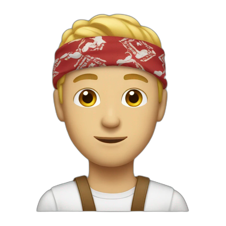 white guy wearing bandana emoji