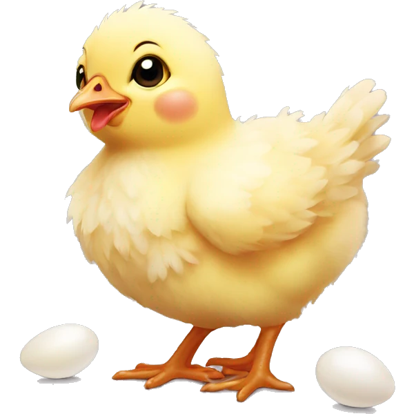 baby chicken with egg shell emoji