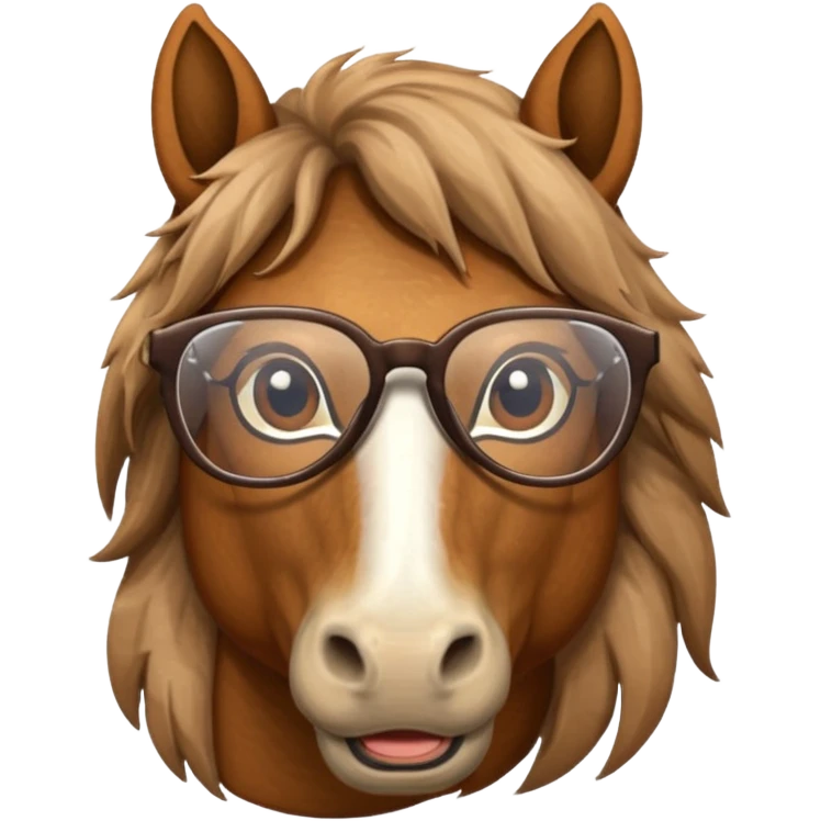 brown horse head with glasses emoji