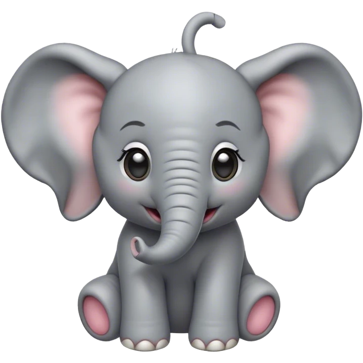 Cinematic Comical Baby Elephant Portrait Emoji, Head tilted dramatically with an exaggeratedly amused expression, featuring a striking soft gray hide with oversized, quirky ears and wide, expressive eyes full of playful disbelief, Simplified yet hilariously expressive features, highly detailed, glowing with a slightly sassy glow, high shine, dramatic yet playful, stylized with an air of cheeky mischief, bright and endearing, soft glowing outline, capturing the essence of a spirited and over-the-top baby elephant, so meme-worthy it feels like it could trumpet its way into internet fame instantly! emoji