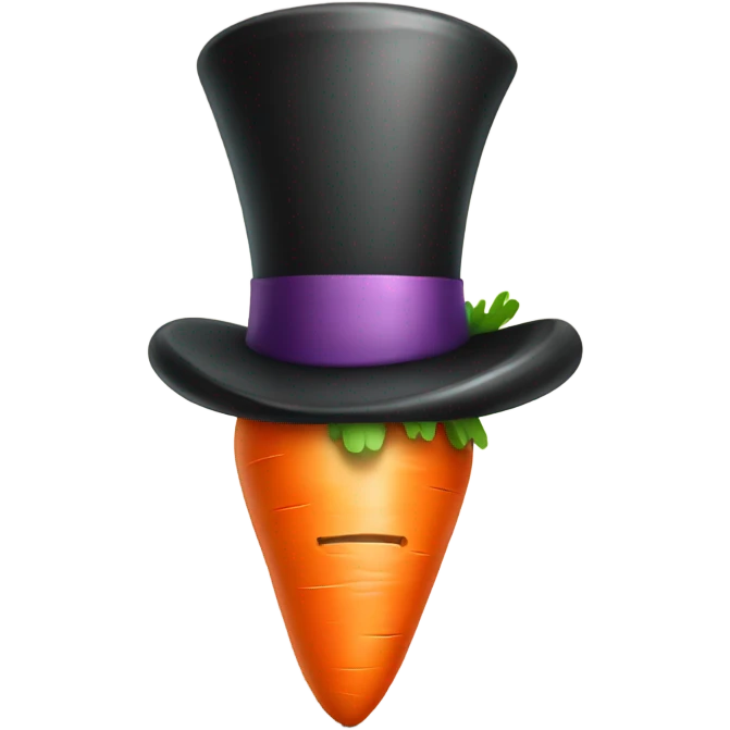 Carrot with top hat  emoji