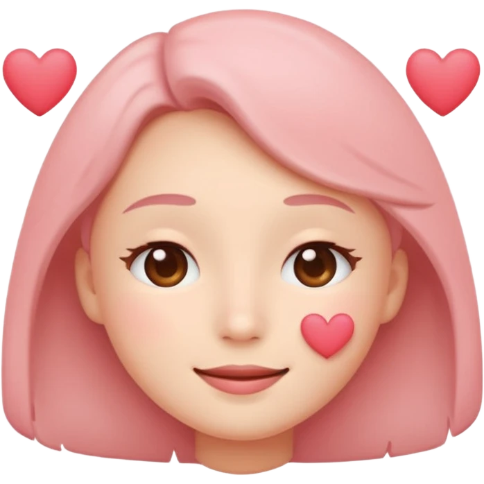 Soft love
Minimalist flat emoji face, warm gentle smile, visible soft blush, small floating hearts, romantic tender vibe, rounded vector style, transparent background emoji