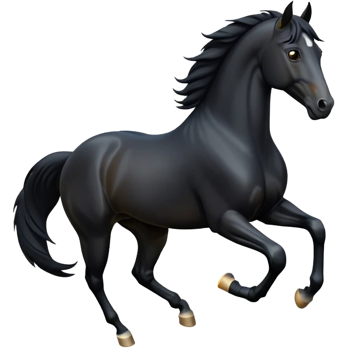 cinematic-[black horse]-realistic-full-body-galopping-emoji,-tail-flicking-lazily,-head-tilted-dramatically,-sleek-[black]-coat,-simplified-yet-realistic-focused-features,-highly-detailed,-glowing-with-an-almost-sarcastic-glow emoji